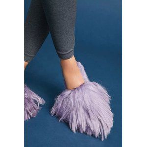 Ariana Bohling Suri Slippers Purple Alpaca Fur Womens Size Small
